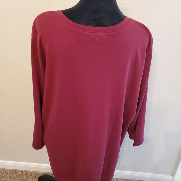 Karen Scott solid color long sleeve T-shirt women tops winter Size 3X . - Picture 3 of 9